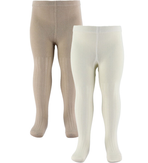 Wheat Strømpebukser Rib Indy 2 pack Sand Wheat 74/80 Strømpebukser Beige Hvit 74 80