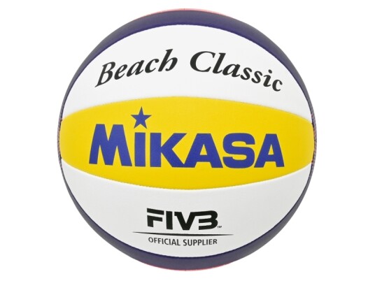 Mikasa Bv551c, 10-Panel Ball, Blå, Hvit, Gult, Composite, Nylon, Utendørs, 66 - 68 Cm, Fivb