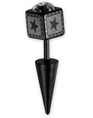 Star with Spike Svart Fake Piercing