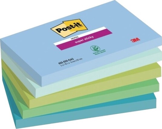 Notes Post It Super Sticky Assorteret 127X76mm Pakke A 5 Stk
