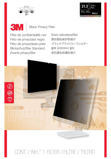 3M personvernfilter for 21,3" standardskjerm - personvernfilter for skjerm - 21.3" 3M personvernfilter for 21,3" standardskjerm - personvernfilter for skjerm - 21.3"