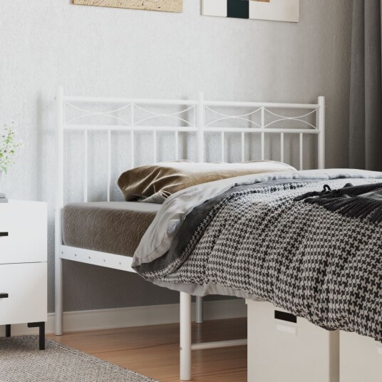 Sengegavl i metall hvit 120 cm 8721012210806
