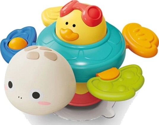 BabyOno Sensorisk Skilpaddeleke Med Sugekopp 15x10x12 cm BPA-fri Rangle Og Bitering 6+ Mnd