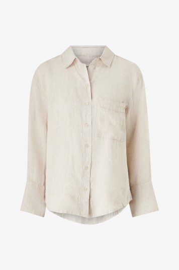 Gina Tricot Linskjorte Linen Shirt Beige