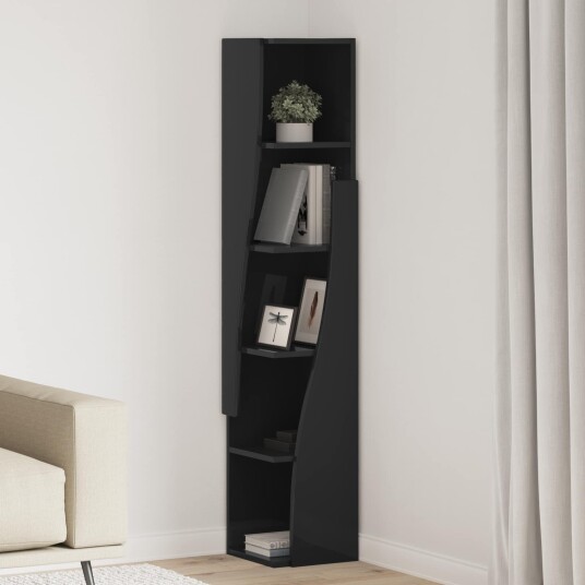 vidaXL Hjørneskap 27,5x27x140cm Konstruert tre Svart