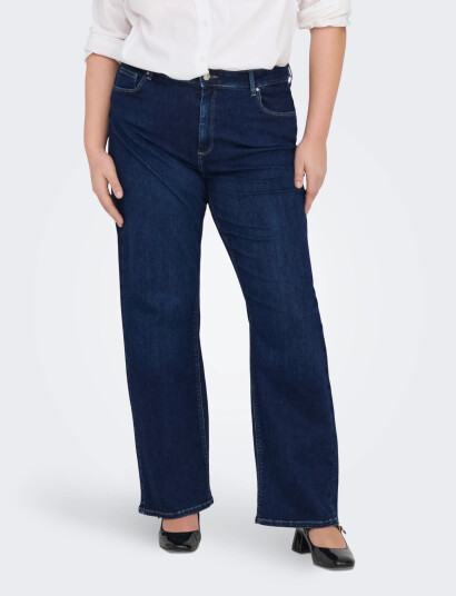 ONLY Carmakoma Carwilly Hw Wide Jeans Cro Noos - Blue - 42 x 32