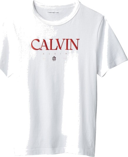 Calvin Klein T skjorte Bright White Calvin Klein 12 år 152 T skjorte Hvit Rød