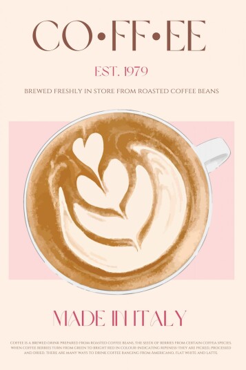Plakat Kaffe Kunst Trykk Plakat Kaffe Kunst Trykk