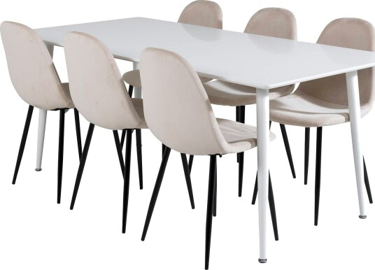 Spisegruppe Venture Home Pobbie med 6 Stoler Fløyel