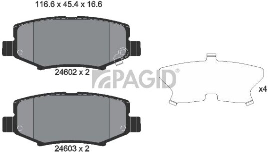 PAGID T1822N Bremseklosser