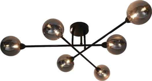 Taklampe Ceiling Light Bora 6Xg9 Sort/Røyk Taklampe Ceiling Light Bora 6Xg9 Sort/Røyk