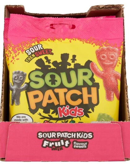 10 stk Sour Patch Kids Fruit Mix Kjempesur Vingummmi Hel Eske 1,3 kg