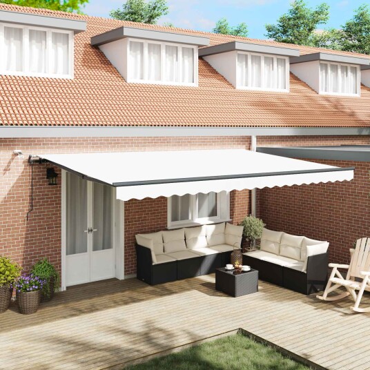 vidaXL Markiseduk med Hvit 500 × 350 cm Polyester