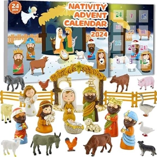 2026 julekalender Jesus fødsel scene sett 24 deler sett Jesus fødsel scene sett nedtelling leker for barn 3 år og eldre