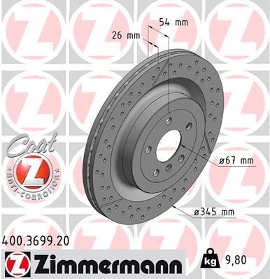 Bremseskive ZIMMERMANN 400.3699.20