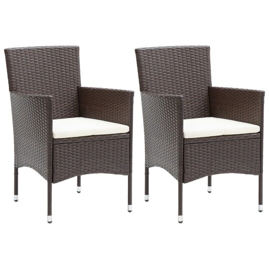 vidaXL Hagestoler 2 stk polyrotting brun vidaXL Hagestoler 2 stk polyrotting brun