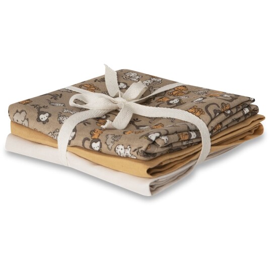 That"s Mine Bora Muslin Cloth 3 pack Jungle friends Onesize