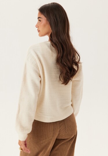 Vero Moda Vmboom Structure Ls O-Neck Tie Card Boo Cream L Vero Moda Vmboom Structure Ls O-Neck Tie Card Boo Cream L