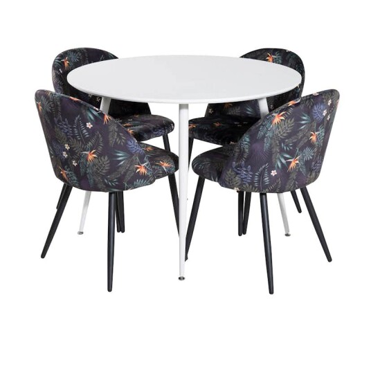 Venture Home Spisegruppe Venture Home Plake med 4 Valentina Stoler Polyester Rundt GR19567