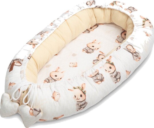 Sensillo Babynest I Musselin 80x45 cm Beige Bunny