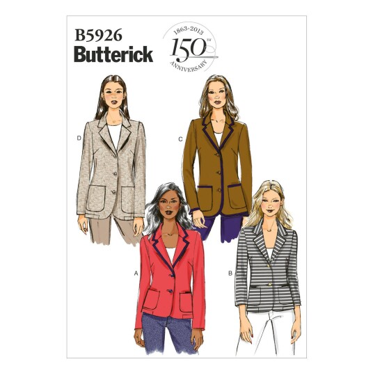 Butterick 5926- Jakke til dame B5 (8-10-12-14-16)