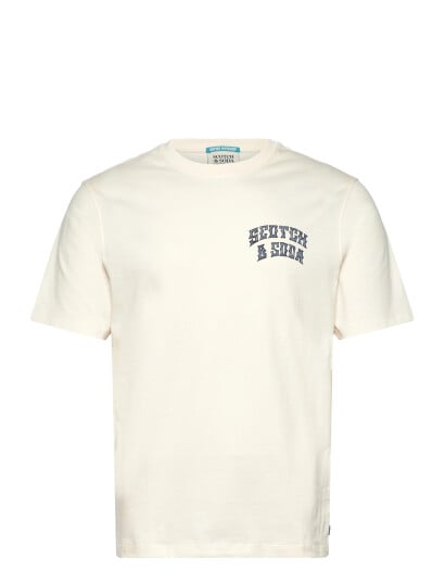 Scotch & Soda Front And Back Artwork Regularfit Tshirt Cream S