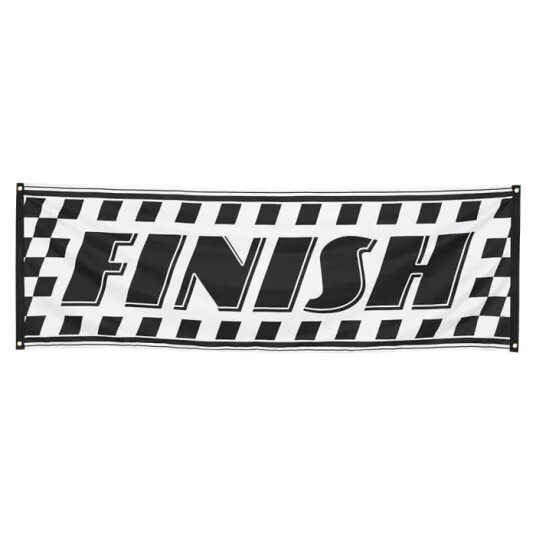 Boland Party Partners Svart/Hvit Finish Flagg - 74 x 220 cm