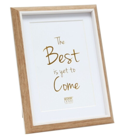 Deknudt S46wg4p1 Enkel Bilderamme Glass Mdf Brun Hvit Bord Vegg 18 X 24 Cm Rektangulær