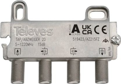 Televes Koaksialplugg F-Type Hun 5-1220MHz Rustfritt Stål