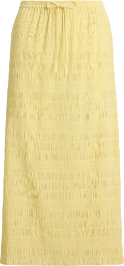 Polo Ralph Lauren Stretch Seersucker Wvn Skirt Yellow 32