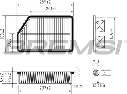 Luftfilter BREMSI FA1191 Luftfilter BREMSI FA1191