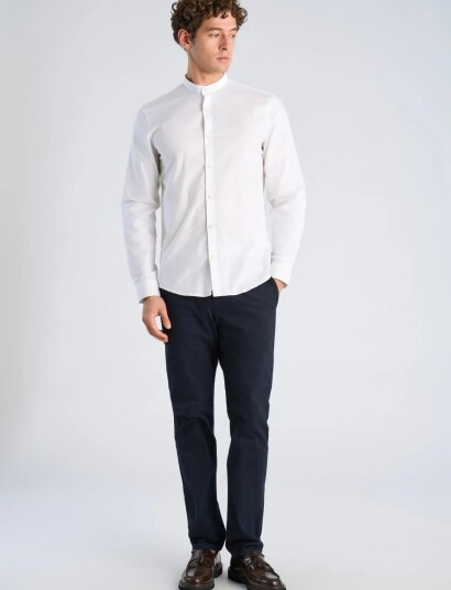 Lindbergh Yarn Dyed Oxford Superflex Shirt White XXL Lindbergh Yarn Dyed Oxford Superflex Shirt White XXL