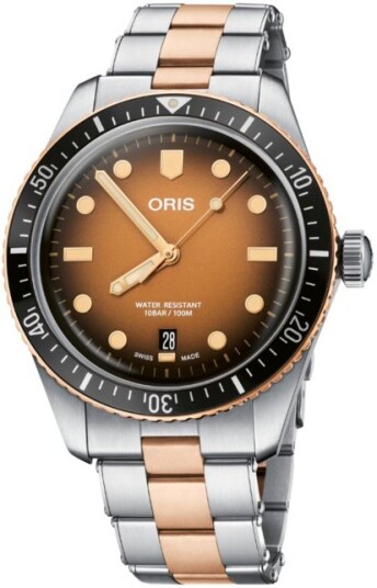 Oris Herreklokke 01 733 7707 4356 07 8 20 17 Diving Brun/Stål Ø40 mm