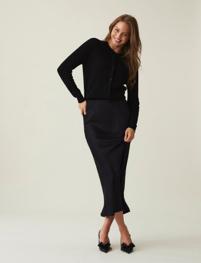 Lexington Clothing Naima Satin Skirt - Black - XS