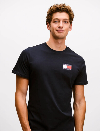 Tommy Jeans Tjm Slim Essential Flag Tee Ext   Navy   XL