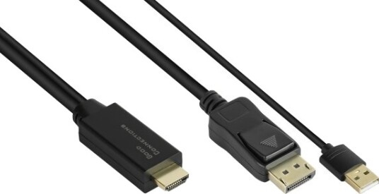 Alcasa Hdmi Dp020 2 M Hdmi Type A Standard Displayport Hankjønn Hankjønn Rett