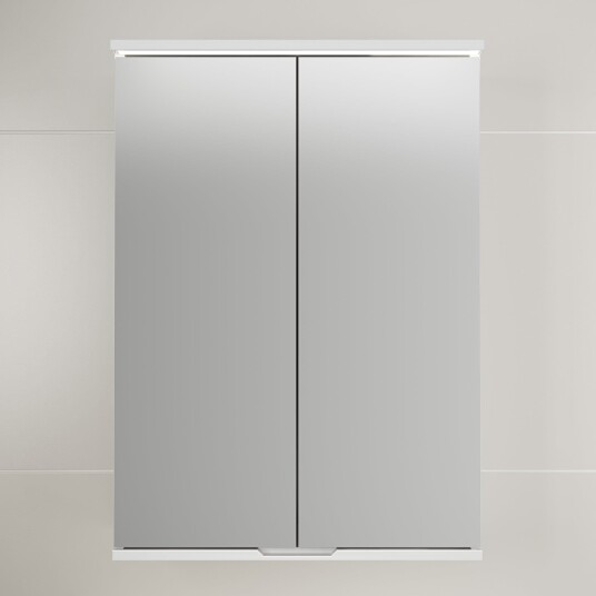 Linn Bad Hilde Speilskap med Overlys og Stikk Hvit Matt / 60cm Linn Bad Hilde Speilskap med Overlys og Stikk Hvit Matt / 60cm