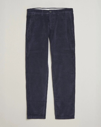 KnowledgeCotton Apparel Chuck Regular Cord Trousers Night Sky