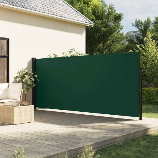 Uttrekkbar sidemarkise mørkegrønn 180x300 cm