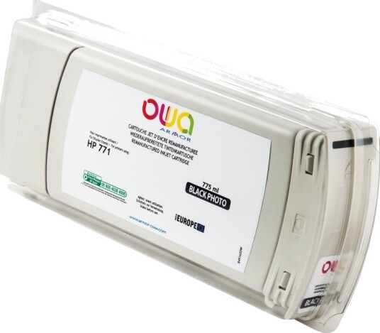 Owa - 775 Ml - Fotosort - Kompatibel - Gjenfabrikert - Blekkpatron (Alternativ For: Hp 771) - For Hp Designjet Z6200, Z6600, Z6610, Z6800, Z6810 Owa - 775 Ml - Fotosort - Kompatibel - Gjenfabrikert - Blekkpatron (Alternativ For: Hp 771) - For Hp Designjet Z6200, Z6600, Z6610, Z6800, Z6810