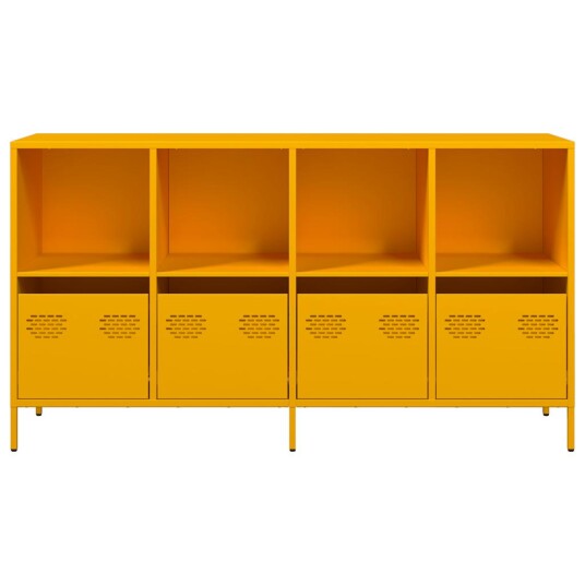 Skjenk sennepsgul 135x39x73,5 cm kaldvalset stål
