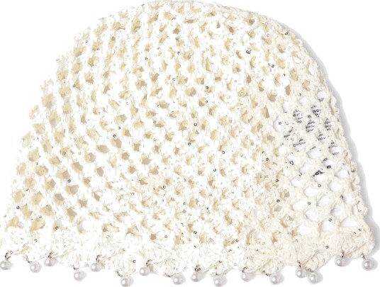Gina Tricot Crochet Beanie Cream ONE SIZE