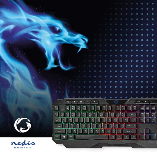 Nedis Wired Gaming Keyboard USB Type a Membrantaster LED Qwerty USA Layout Usb strøm Strømkabel Lengde: 1.30 M Multime
