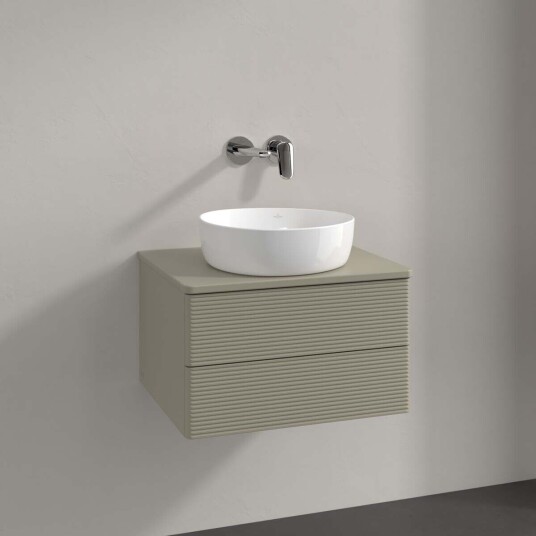 Villeroy & Boch Antao Servantskap med 2 skuffer 60x50x36 cm u/lys Steingrå Matt Villeroy & Boch Antao Servantskap med 2 skuffer 60x50x36 cm u/lys Steingrå Matt