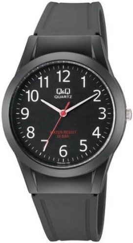 Q&Q Herreklokke VQ50J024Y Classic Sort/Gummi Ø37 mm Q&Q Herreklokke VQ50J024Y Classic Sort/Gummi Ø37 mm