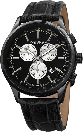 Akribos XXIV Herreklokke AK863BK Sort/Lær Ø42 mm Akribos XXIV Herreklokke AK863BK Sort/Lær Ø42 mm