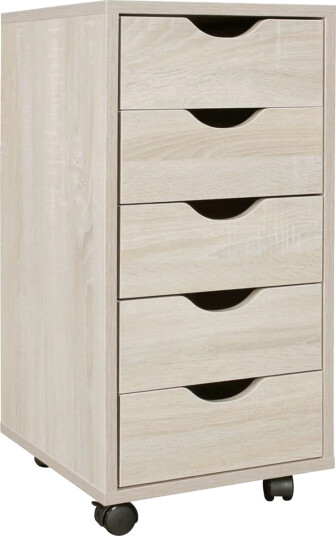 Rullecontainer Wohnling 5 skuffer foliert sponplate med hjul moderne stil Sonoma Sonoma Rullecontainer Wohnling 5 skuffer foliert sponplate med hjul moderne stil Sonoma Sonoma