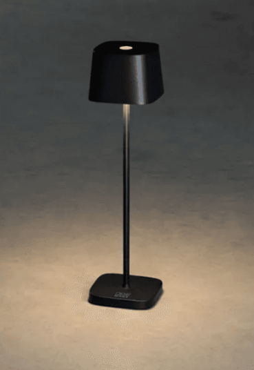Trend Collection Capri bordlampe – oppladbar og dimbar, sort 20,5 cm