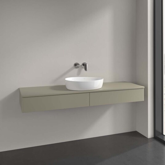 Villeroy & Boch Antao Servantskap med 2 skuffer 160x50x19 cm m/lys Steingrå Matt