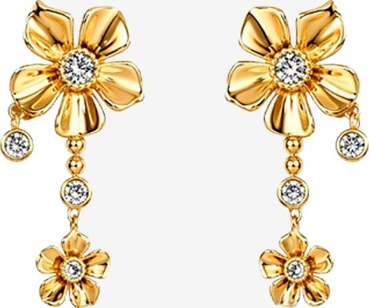 IOAKU Øreringen LA Fleur Detail Studs Gold Gull